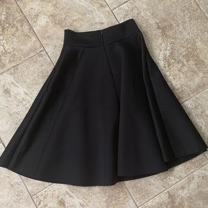 Black A-line Knee Length Skirt
